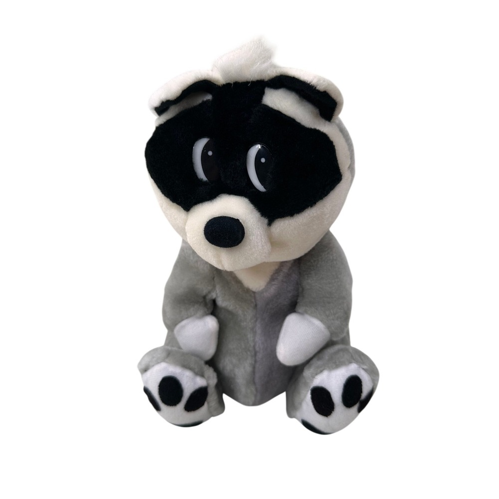 Fable Toy Corp Raccoon Plush Stuffed Animal Vintage 1995 9in Gray Lovey Kids Toy